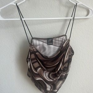 Brown and white cream top